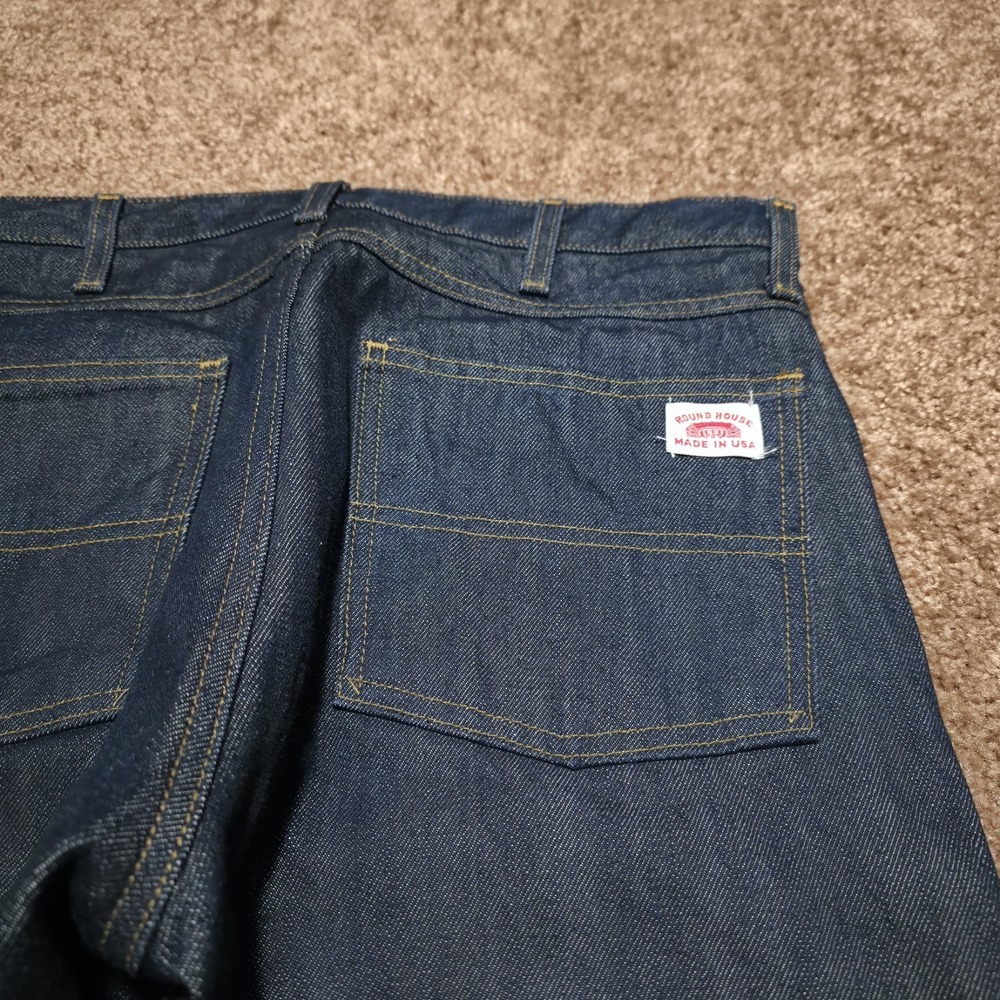 Round House Jeans Lot 182 Mens 35 x 30 Dark Wash‎ Denim Dungarees Made In USA